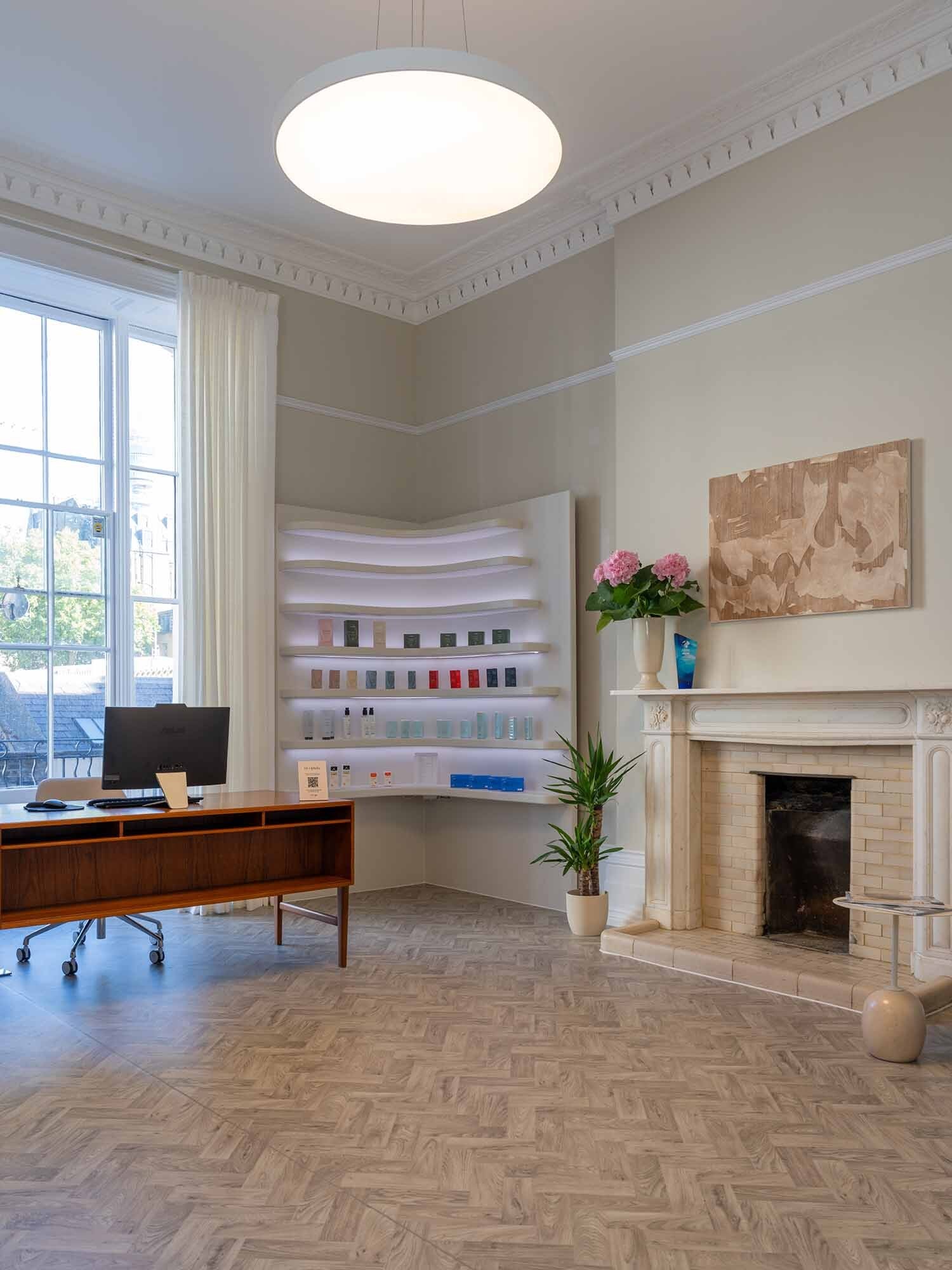 Consultant dermatologist in a London clinic setting