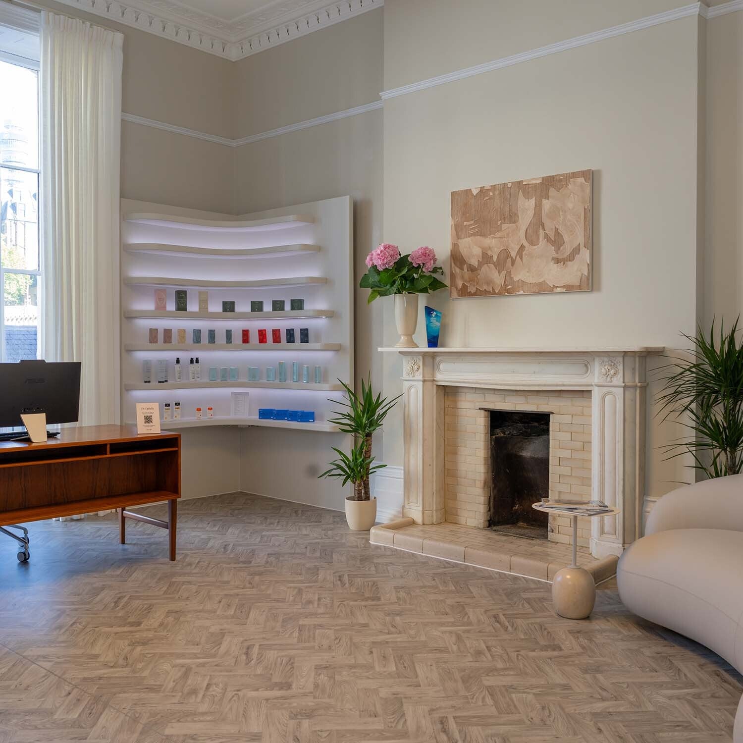 Private dermatology clinic reception in central London